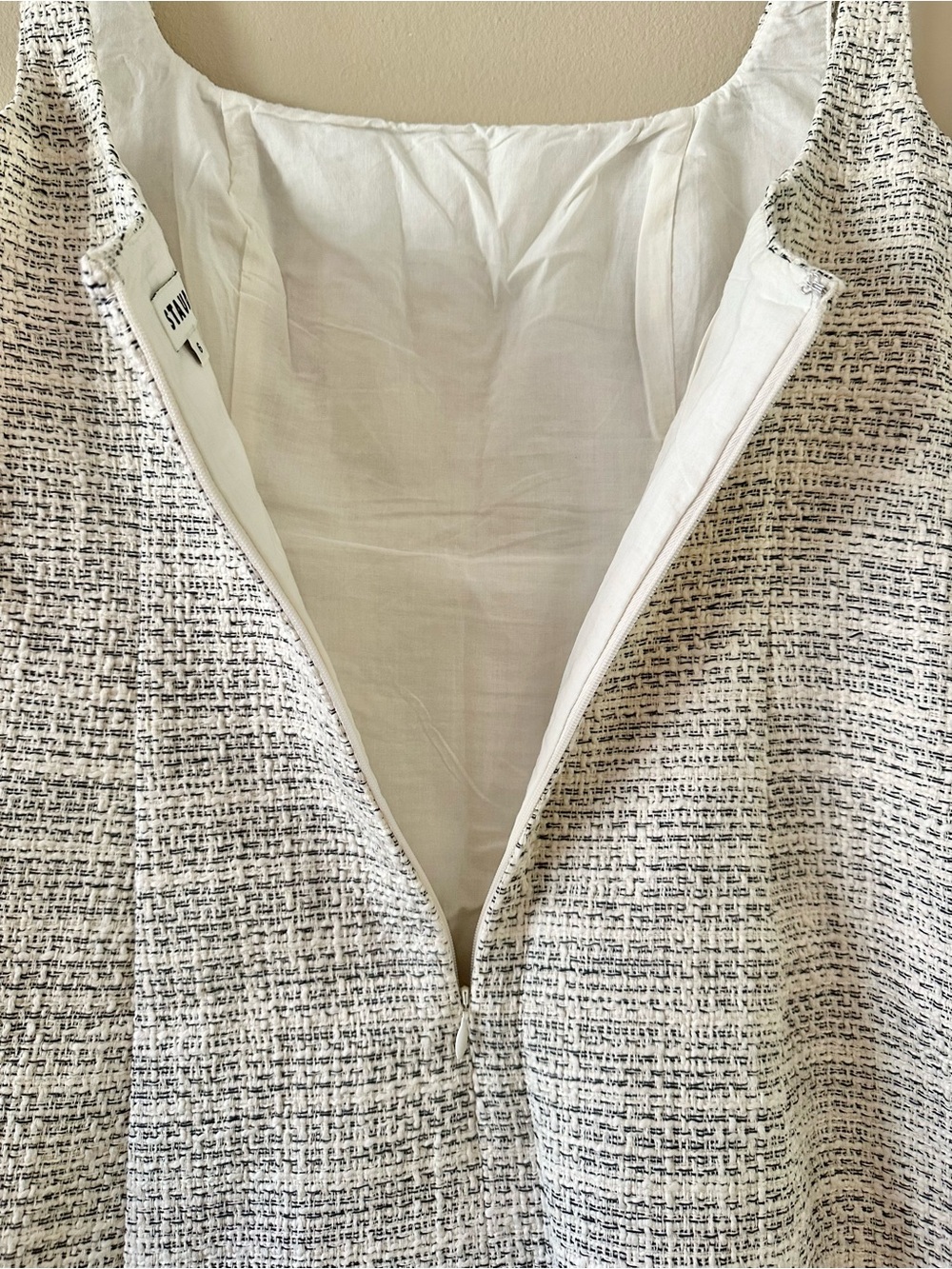 Staud Edie Boucle Tweed Scoop Back Mini Dress, Sz 6 - Picture 4 of 7